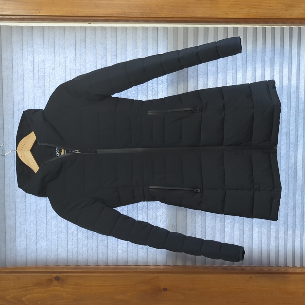 Abercrombie & Fitch Black Quilted Hooded Coat